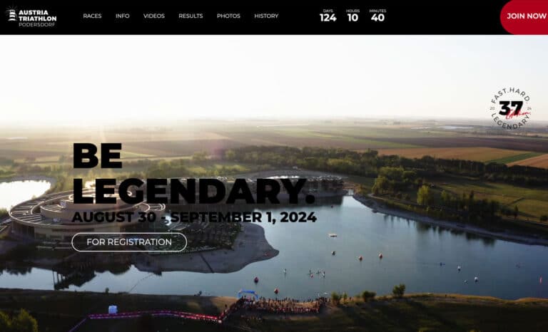 Austria Triathlon Website's Homepage