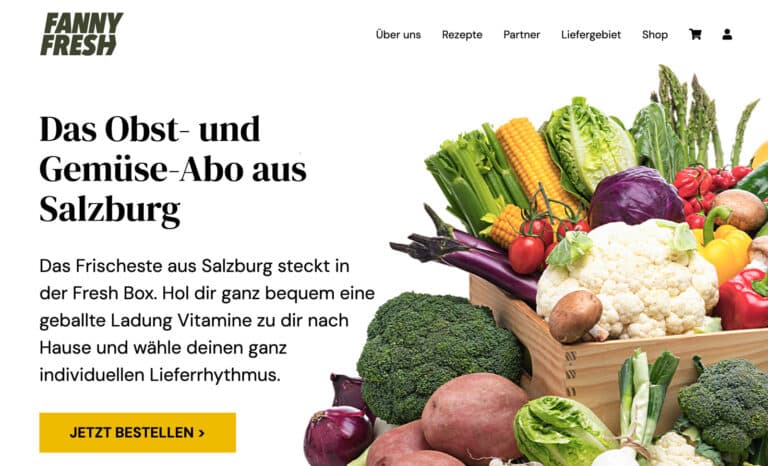 Fanny Fresh Website's Homepage