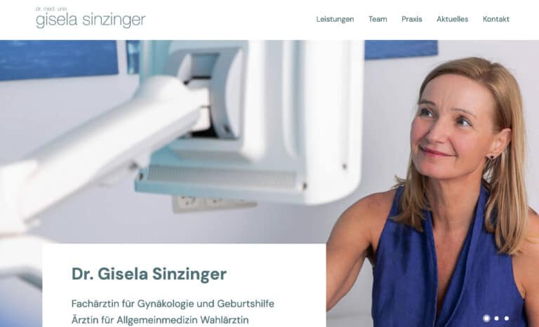 Gisela Sinzinger Website's Homepage